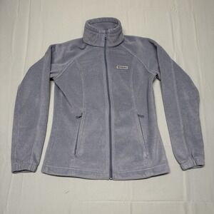 Columbia Full Zip Fleece Jacket Zippered Pockets Light Purple Women's Medium